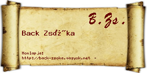 Back Zsóka névjegykártya
